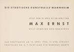 Ernst, Max - 1954 - Städtische Kunsthalle Mannheim (invitation)