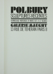 Bury, Pol - 1971 - Galerie Maeght Paris (Sculptures Recentes / Einladung)