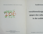 Hundertwasser, Friedensreich - 1958 - schrift der galerie renate boukes wiesbaden (verschimmelungs-manifest gegen den rationalismus in der architektur)