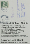 Richter, Gerhard - 1974 - Galerie René Block Berlin (Gerhard Richter: Städte)