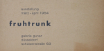 Fruhtrunk, Günter - 1964 - Galerie Gunar Düsseldorf (Einladung)