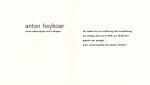 Heyboer, Anton - 1966 - Galerie Der Spiegel Köln (Einladung)