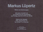 Lüpertz, Markus - 1972 - Galerie Der Spiegel Köln (Einladung)