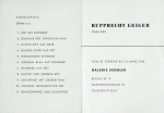 Geiger, Rupprecht - 1962 - Galerie Schüler Berlin (Einladung)