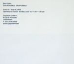 Colen, Dan - 2012 - Gagosian Gallery Paris (Out of the Blue, Into the Black)