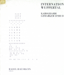 Ebeling, Bernd / Dietrich, Hansjoachim - 1961 - Internationale Manuskriptausstellung Wuppertal (Konkrete Poesie / Kalender Verlag Wuppertal)